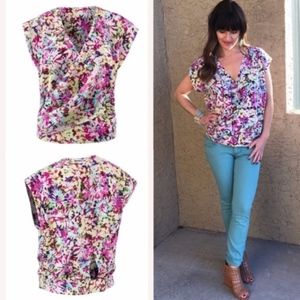 CAbi Eden Faux Wrap Top. - Medium